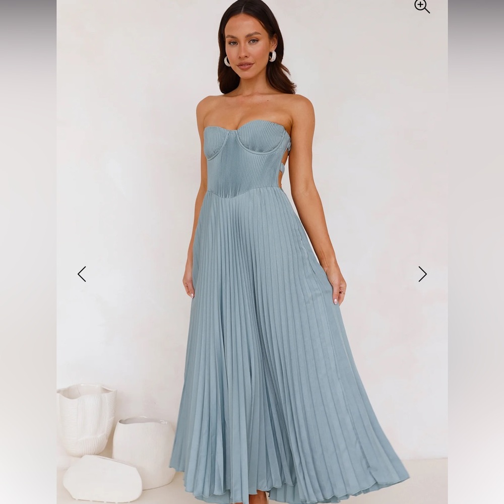 Hello Molly Sunflower Serenity Plisse Maxi Dress in Sage